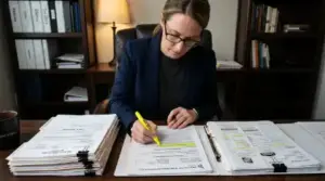 Person reviewing home insurance